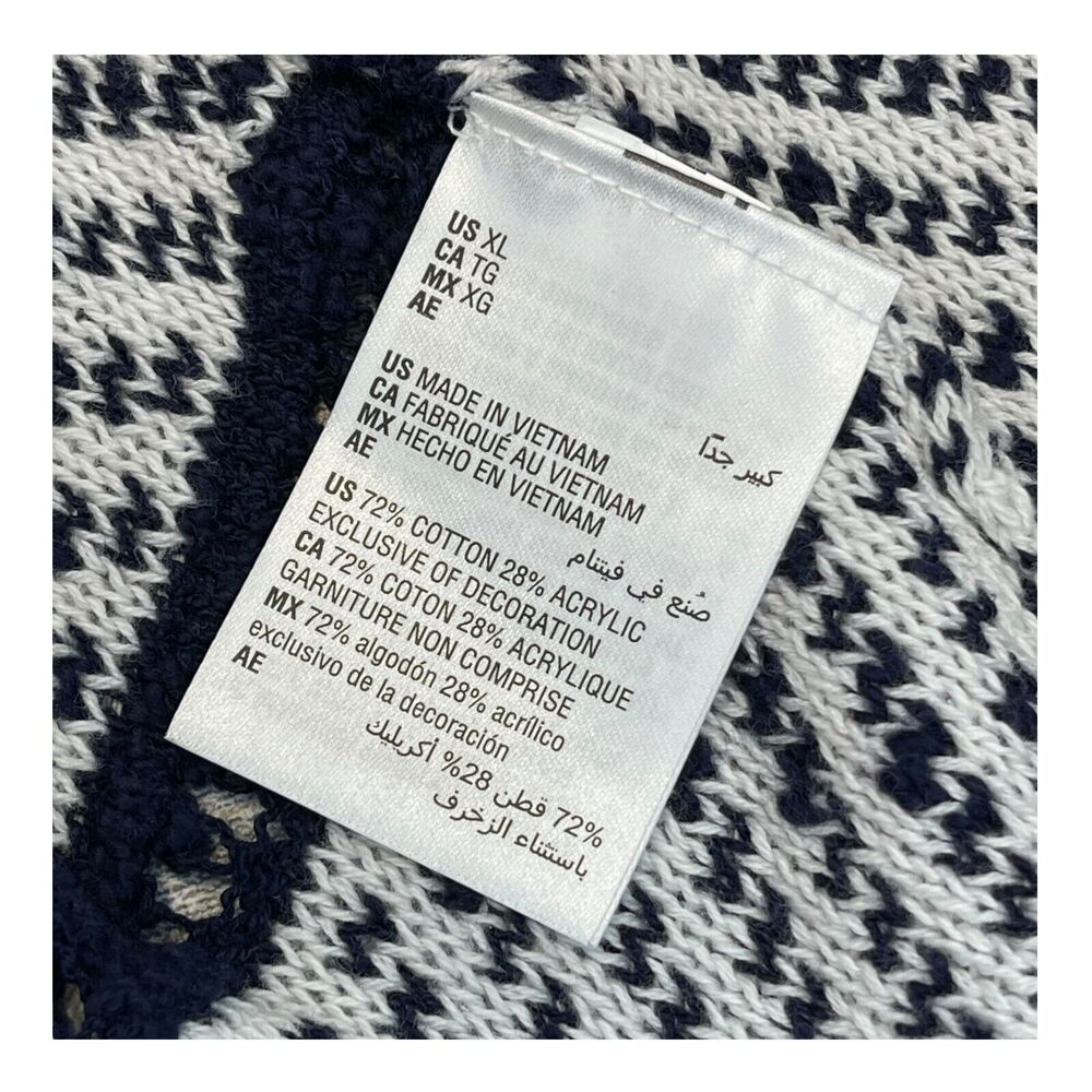 Style&co. Cardigan Sweater Womens XL White Navy Striped Cotton Knit Short Sleeve - Picture 7 of 8